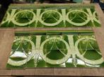 Unieke art nouveau tegels, tegeltableau 199 cm x 36 cm groen, Ophalen