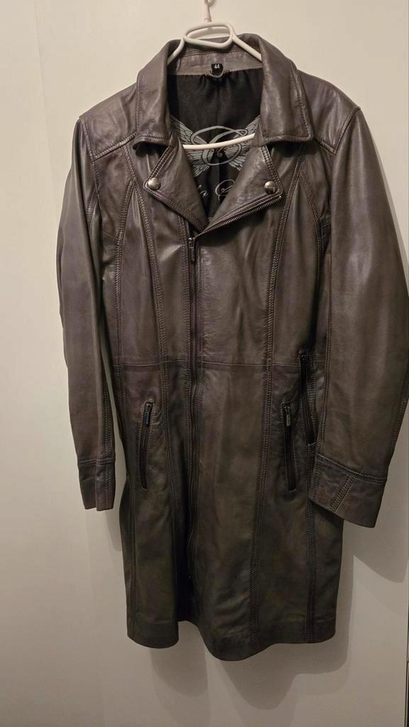 Grijze  dames Italiaanse leren jas - 1x gedragen, Kleding | Dames, Overige Dameskleding, Zo goed als nieuw, Ophalen of Verzenden