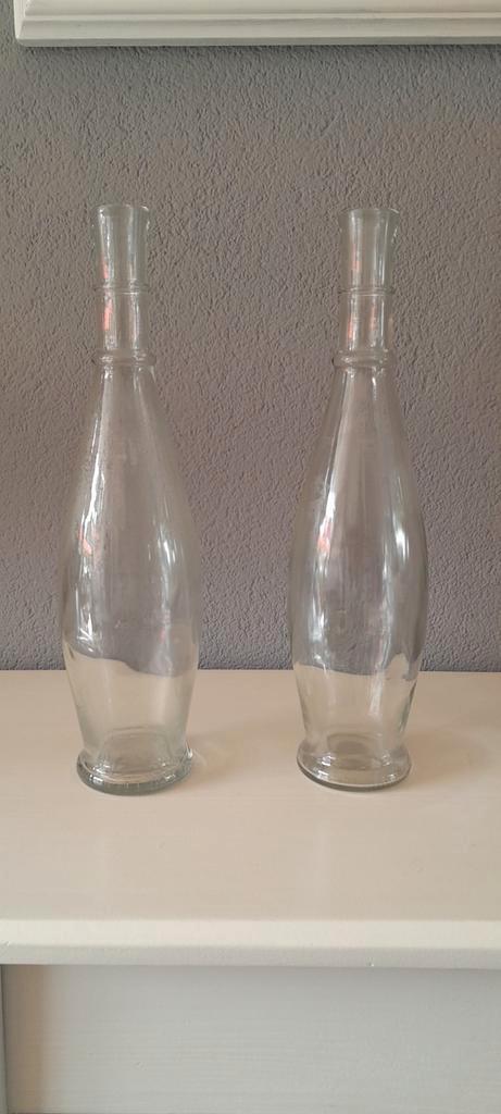 Vintage Glazen Flessen - Set van 2, Antiek en Kunst, Antiek | Vazen, Ophalen of Verzenden