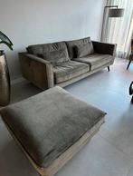 Mooie 3-zits bank met hocker - 240 cm, Gebruikt, Driepersoons, 75 tot 100 cm, Ophalen of Verzenden
