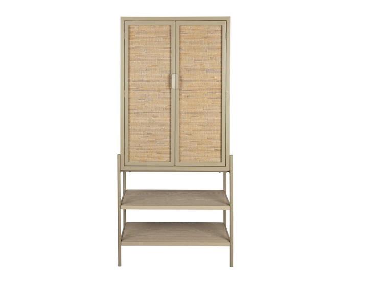 Dutchbone Yasu opbergkast beige | Van €599, nu, Huis en Inrichting, Kasten | Wandmeubels, Nieuw, Minder dan 100 cm, Minder dan 150 cm