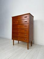 Vintage Retro Deense Ladekast Kast Dressoir Teakhout Teak, Huis en Inrichting, 50 tot 100 cm, 5 laden of meer, 25 tot 50 cm, 100 tot 150 cm