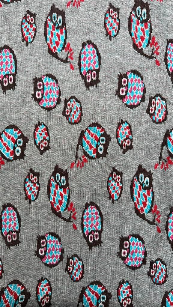 Knitt owls, Hobby en Vrije tijd, Stoffen en Lappen, Zo goed als nieuw, Katoen, 120 cm of meer, 30 tot 200 cm, Ophalen of Verzenden