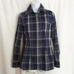 Coole blauw geruite blouse mt S merk Benetton, Blauw, ., Ophalen of Verzenden, Zo goed als nieuw