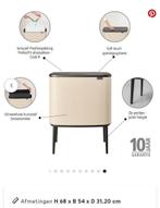 Nieuwe Brabantia Prullenbak 36L Beige, Huis en Inrichting, Ophalen, Met pedaal, 50 tot 75 cm, Nieuw