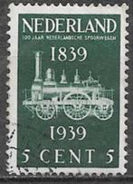 NL 5c. zegel 100 jr Nedl. Spoorwegen - Stoomlocomotief 1939, Postzegels en Munten, Postzegels | Nederland, Verzenden, T/m 1940