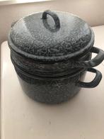 emaille gewolkte rijstpan stoompan rijststomer, Ophalen of Verzenden, Gebruikt, Overige materialen, Kookpan of Snelkookpan