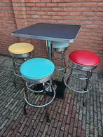 FIFTIES SIXTIES AMERIKAANSE BEL AIR BARKRUKKEN MET BARTAFEL, Huis en Inrichting, Barkrukken, Ophalen, 60 tot 90 cm, Met voetsteun