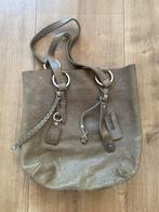 Prachtige lederen schoudertas leer taupe X works, Ophalen of Verzenden, Zo goed als nieuw, Grijs, Handtas