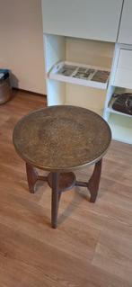 Houten tafeltje met koperen blad, Antiek en Kunst, Ophalen