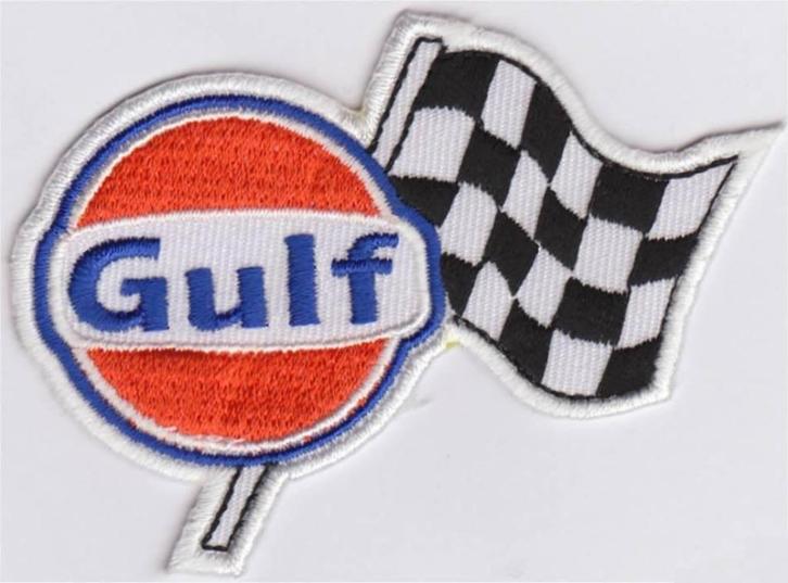 Gulf stoffen opstrijk patch embleem #2, Motoren, Accessoires | Stickers, Ophalen of Verzenden