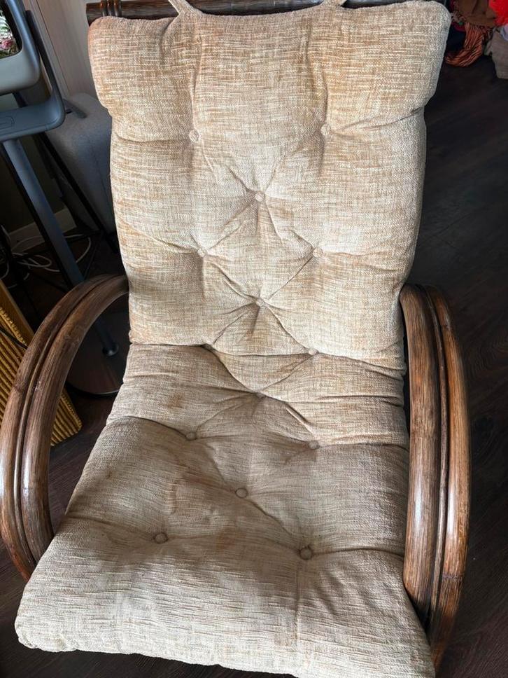 Vintage rotan fauteuil – boho stijl, comfortabel en sfeervol, Huis en Inrichting, Fauteuils, Ophalen