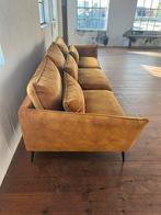 Grote okergele velvet bank 300 cm., Huis en Inrichting, Banken | Bankstellen, Ophalen, Zo goed als nieuw, Nvt, Nvt