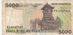 Indonesië 5000 rupiah 1986, Verzenden, Zuidoost-Azië, Los biljet