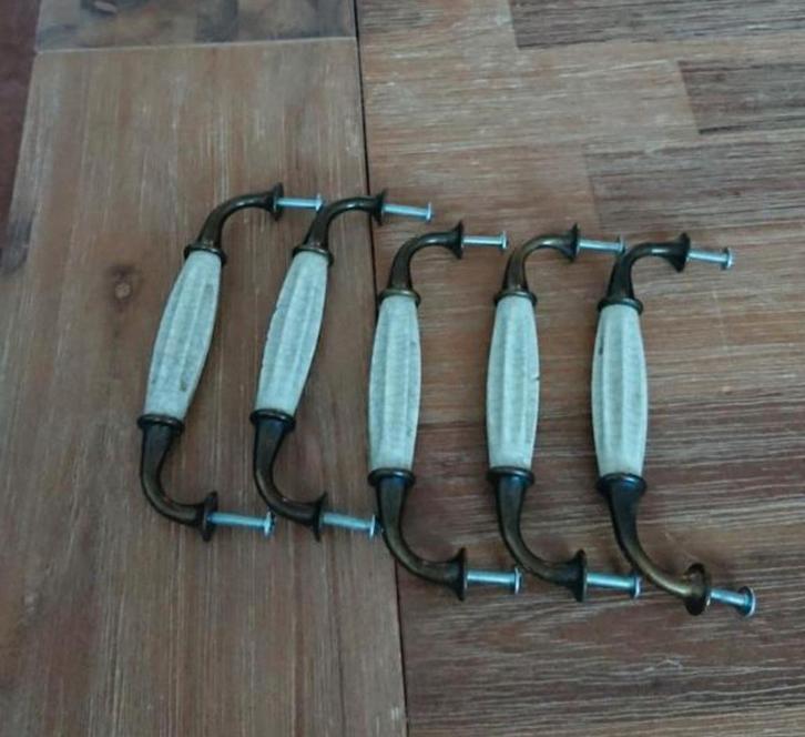 Vintage Porseleinen Meubelgreepjes, Huis en Inrichting, Woonaccessoires | Kapstokken, Gebruikt, Overige typen, Minder dan 100 cm