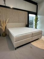 BOXSPRING BED 180 x 200 POCKETVERING VELVET COMPLEET, Nieuw, Beige, 180 cm, Ophalen of Verzenden