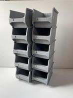 Kunstof magazijnbakken, 10 stuks. Stapelbakken. ZGAN, Doe-het-zelf en Verbouw, Kratten en Dozen, Doos, Minder dan 35 cm, Minder dan 50 cm