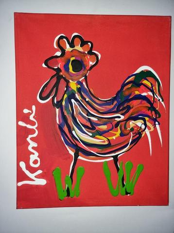 Origineel Jacob kanbier Haantje op doek beschikbaar voor biedingen