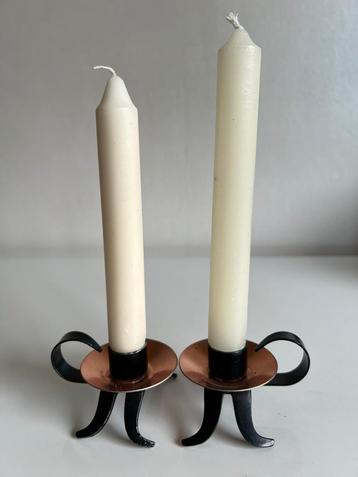 2 Vintage Ystad Metall  Messing Kandelaar Gunnar Ander 60’s beschikbaar voor biedingen
