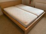 IKEA Malm 160x200 bed + lattenbodem + matrassen, Ophalen, Gebruikt, Bruin, Tweepersoons