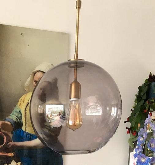 Karwei Plafondlamp Rookglas - Dimbaar & Verstelbaar, Huis en Inrichting, Lampen | Hanglampen, Zo goed als nieuw, 50 tot 75 cm