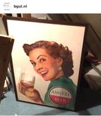 OUDE AMSTEL BIER AFFICHE INGELIJST, Ophalen, Gebruikt, Reclamebord