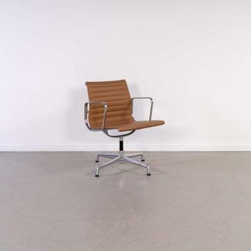 12x Vitra Eames EA 108 Cognac Leer – Aluminium beschikbaar voor biedingen