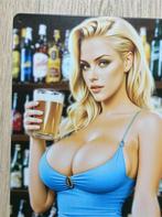 Sexy Bar Dame Bier Pin up Mancave Bar Man cave Wandbord |, Verzenden, Nieuw, Reclamebord, Plaat of Schild, Overige merken