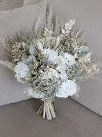 Mooie bruidsboeket droogbloem wit, Ophalen of Verzenden, Zo goed als nieuw, Wit, Accessoires
