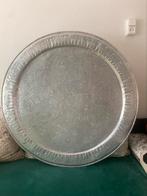 Prachtige vintage oude marokkaans aluminium dienblad 96cm, Rond, Ophalen of Verzenden, Metaal, Zo goed als nieuw