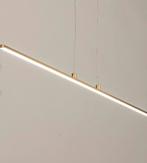 2 hanglampen messing/goud 100 cm, Huis en Inrichting, Lampen | Hanglampen, Ophalen, Zo goed als nieuw, 75 cm of meer