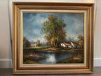 Karel Wouters landschap schilderij 76 x 65 cm, Antiek en Kunst, Ophalen