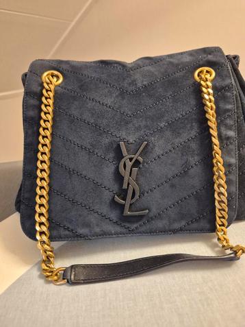 Yves Saint Laurent Nolita Suède Schoudertas Blauw beschikbaar voor biedingen