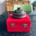 Natuursteen, doosje, spinneweb Jaspis, handgemaakt, Ophalen, Mineraal