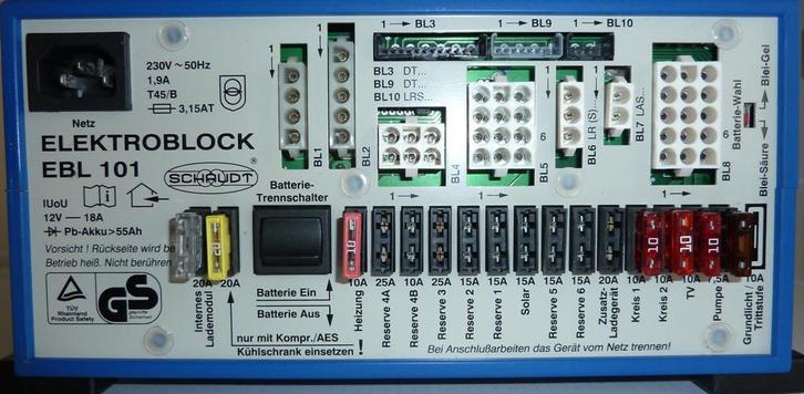 EBL101 Schaudt elektroblock, Caravans en Kamperen, Camper-accessoires, Zo goed als nieuw, Ophalen of Verzenden