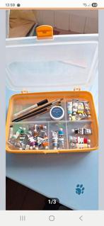 Hobby set met verf, penselen en sjablonen, Ophalen, Gebruikt