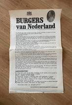Proclamatie Verzet Bevrijding - Duitse Stafkaart, Nederland, Overige soorten, Overige typen, Ophalen of Verzenden