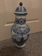 Mooie Delfts blauwe vaas met deksel - Topconditie!, Antiek en Kunst, Antiek | Vazen, Ophalen