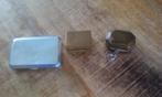 2 Koperen mini doosjes compleet.+ zilveren doos, Ophalen of Verzenden, Koper