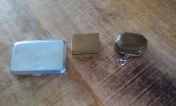 2 Koperen mini doosjes compleet.+ zilveren doos beschikbaar voor biedingen
