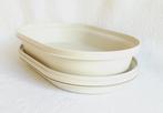 ovale Tupperware schaal 3-delig- creme - 32x21x10 cm, Huis en Inrichting, Keuken | Tupperware, Ophalen of Verzenden, Crème, Schaal