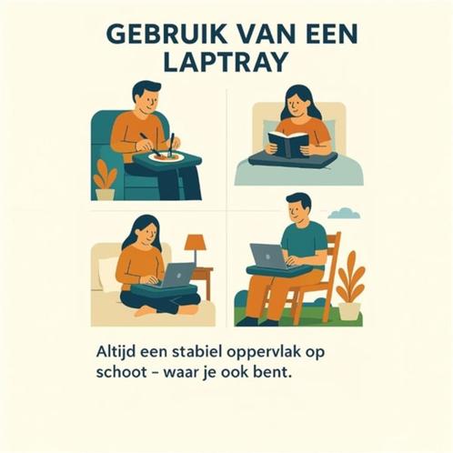Comfortabel werken op schoot – Laptray voor laptop of tablet, Computers en Software, Laptoptafels, Verzenden