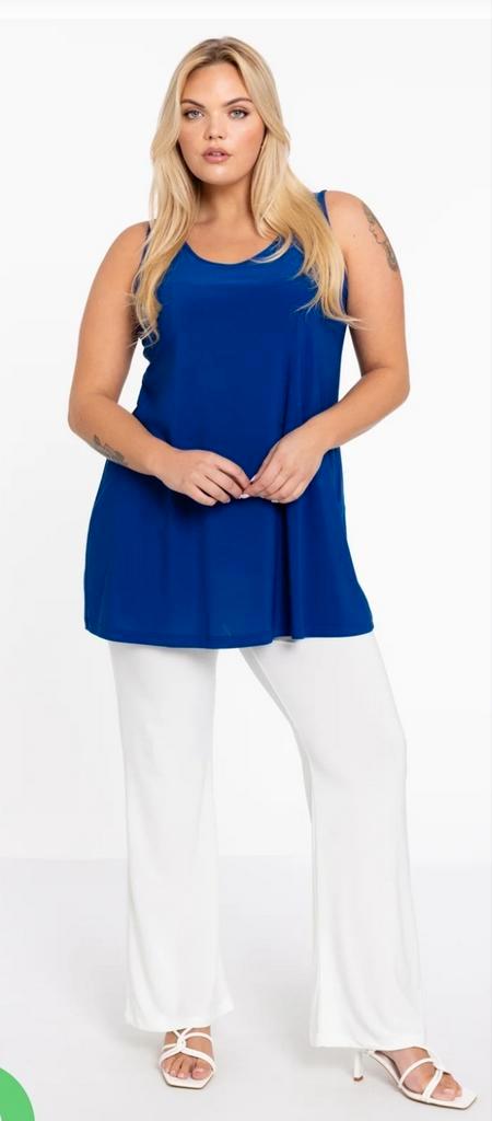 ZGAN Creme stretchy dolce broek YOEK XL 50/52, Kleding | Dames, Grote Maten, Zo goed als nieuw, Broek of Spijkerbroek, Zwart, Verzenden