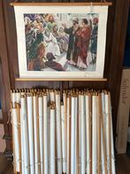 50x Religieuze Wandplaten, Schoolplaten jaren 50 zgan, Antiek en Kunst, Antiek | Schoolplaten, Ophalen of Verzenden, Geschiedenis