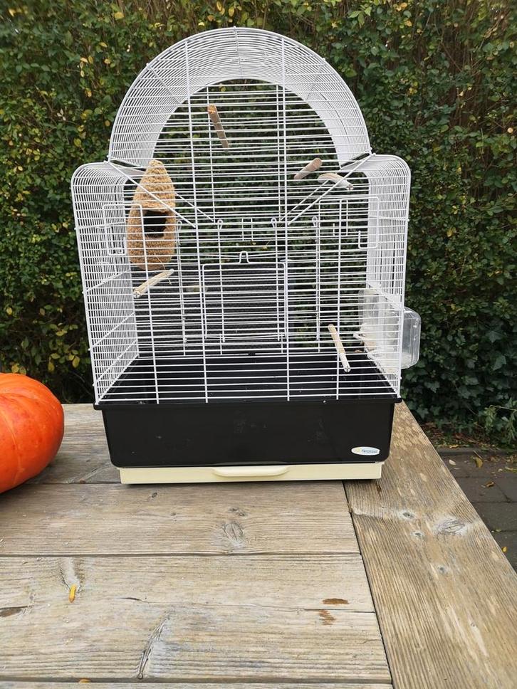 Vogelkooi met lade, Ferplast 69x48x29, Dieren en Toebehoren, Vogels | Hokken en Kooien, Gebruikt, Vogelkooi, Metaal, Ophalen