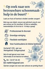 Huishoudelijke hulp aangeboden – betrouwbaar & grondig!, Vacatures, Vacatures | Uiterlijke verzorging, Vanaf 10 jaar, Overige vormen