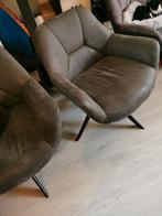 2 suede stoelen/ fauteuils draaibaar antraciet/grijs, Huis en Inrichting, Ophalen, Minder dan 75 cm, 50 tot 75 cm