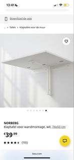 Nieuwe Norberg inklapbare tafel, Ophalen, Nieuw, Rechthoekig, 50 tot 100 cm