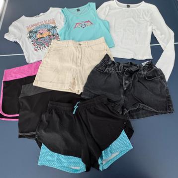ACTIE Meiden kledingpakket 38 hotpants sportbroek shirt top beschikbaar voor biedingen