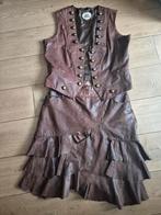 Vintage leren rok en shilet maat 44/46, Ophalen of Verzenden, Gedragen, Maat 42/44 (L), Kleding